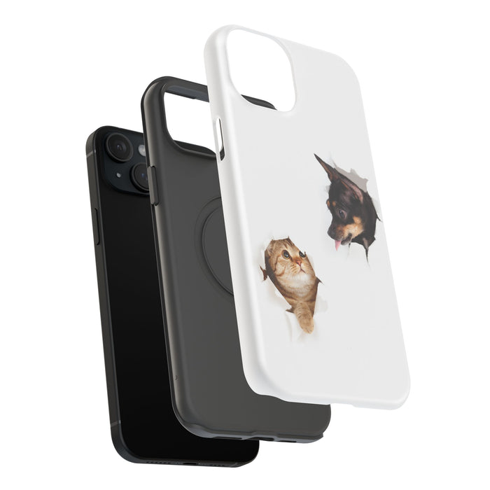 Impact-Resistant Cases with a cat and a dog