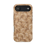 Saddle Scrolls – Tan Western Scrollwork MagSafe Phone Case, glossy iPhone 17 Air, rear view
