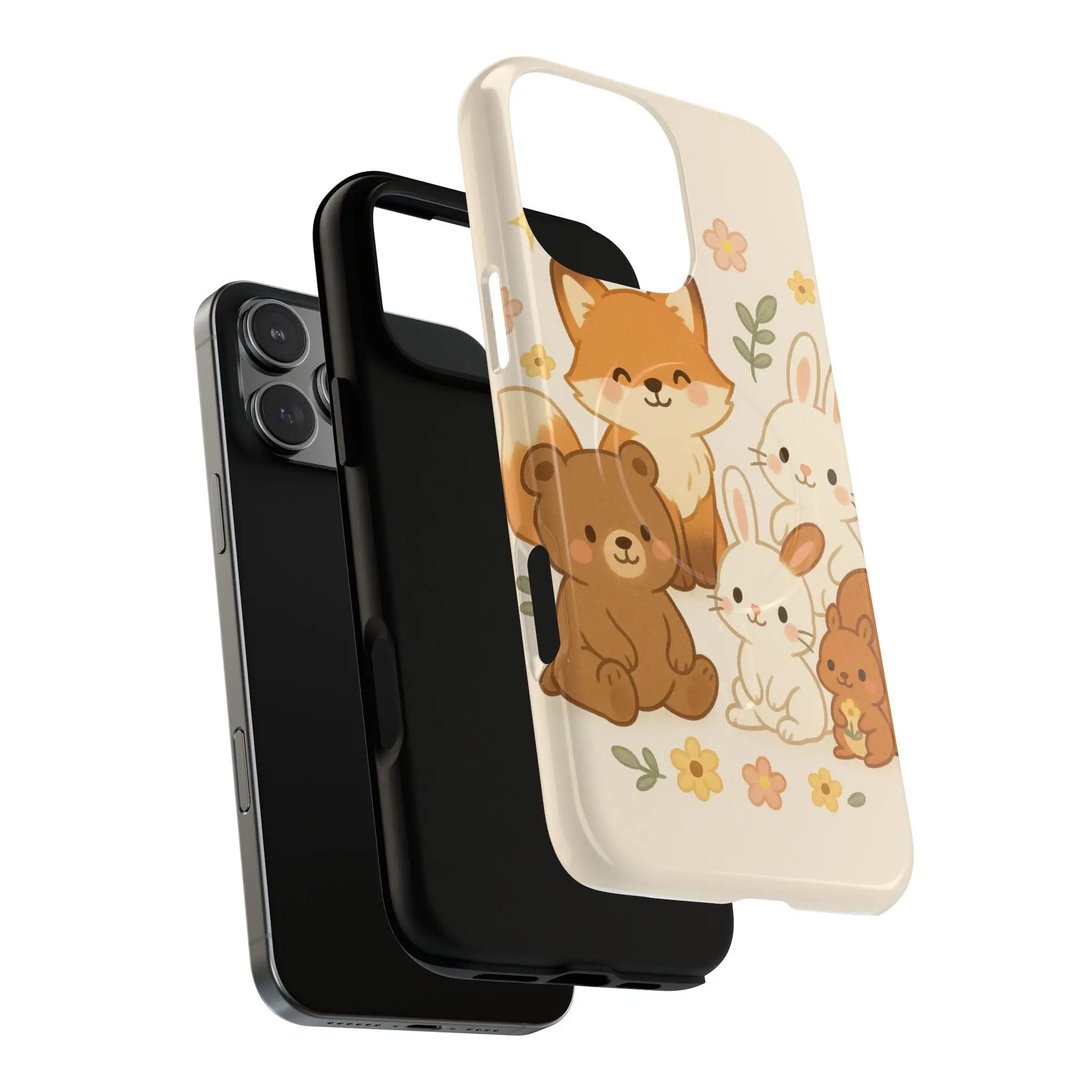 Forest Friends iPhone Case — Fox, Bear & Bunny Design. with MagSafe  Shamo's