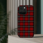 Red Tartan Plaid Impact-Resistant iPhone Case | MagSafe compatibility  Shamo's