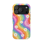 Rainbow Daisy Magnetic Impact-Resistant Phone Case with MagSafe Compatibility - iPhone 17 Pro / Matte - Shamo's