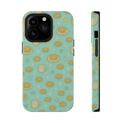 Cookie & Coffee Pattern Tough iPhone Case — Impact-Resistant