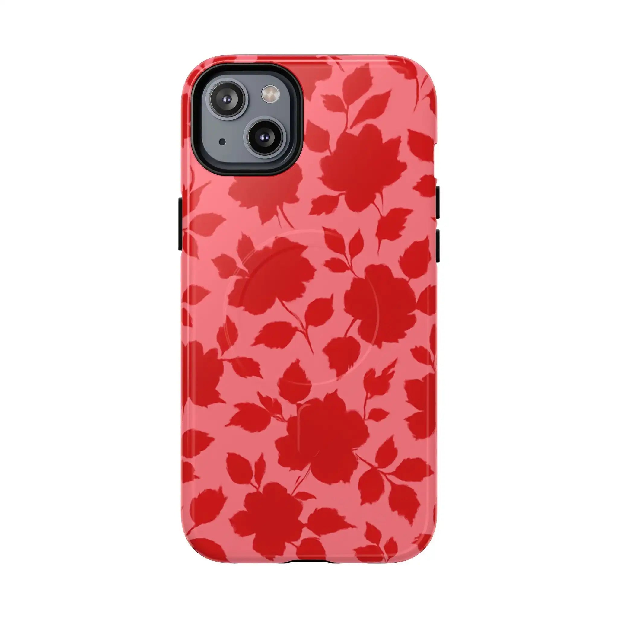 Red Floral Love iPhone Case (MagSafe compatible)  Shamo's iPhone 14 Plus / Glossy
