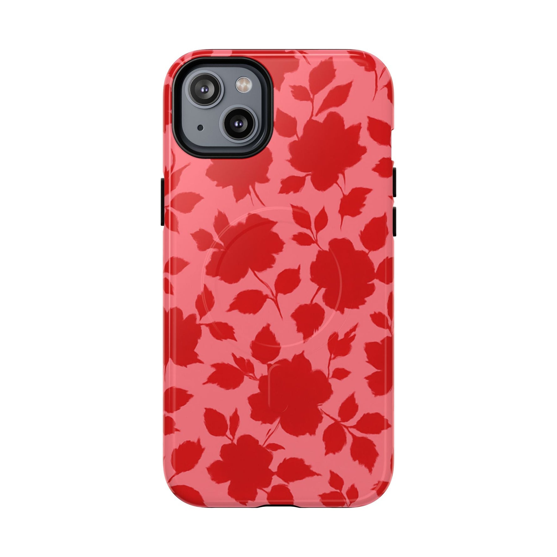 Red Floral Love iPhone Case (MagSafe compatible)  Shamo's iPhone 14 Plus / Glossy