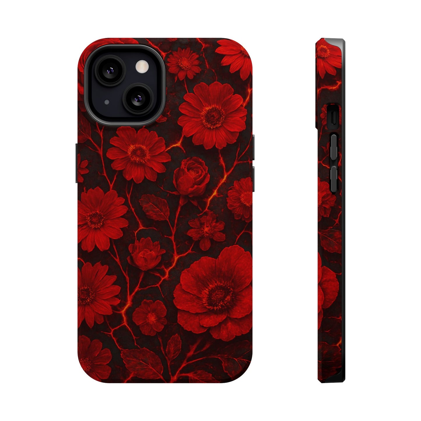 Melted Lava Dark Red Floral iPhone Case — MagSafe Compatible  Shamo's iPhone 13 / Matte