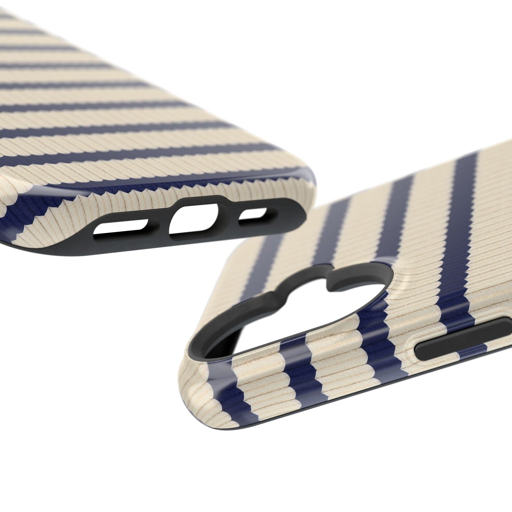 Navy & Cream Ribbed Holiday Sweater Design iPhone Case with MagSafe compatibility  Shamo's