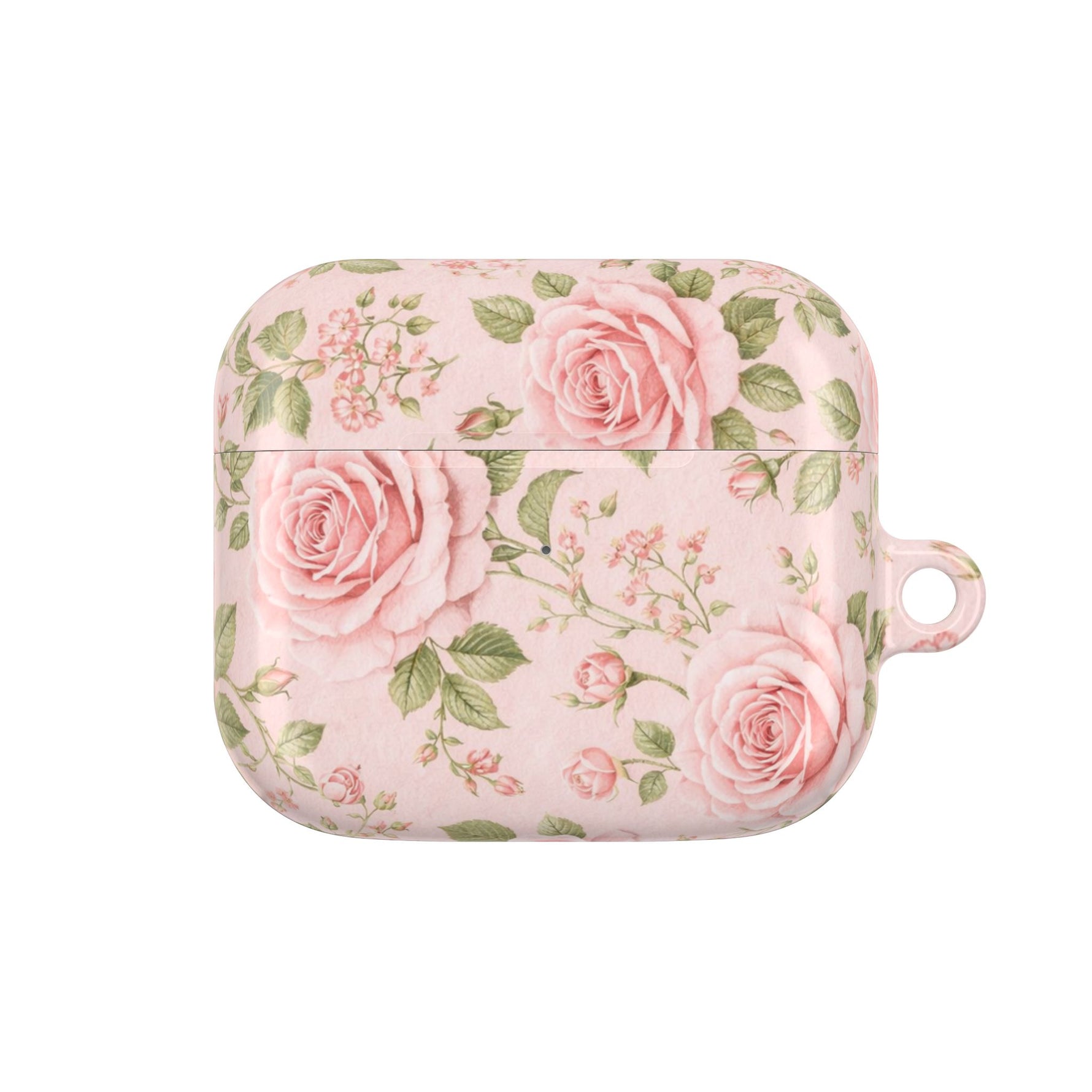 Floral Rose AirPod Case, Pink Vintage Rosebud Protective Cover - AirPods Gen 3 / White / Glossy - Shamo's