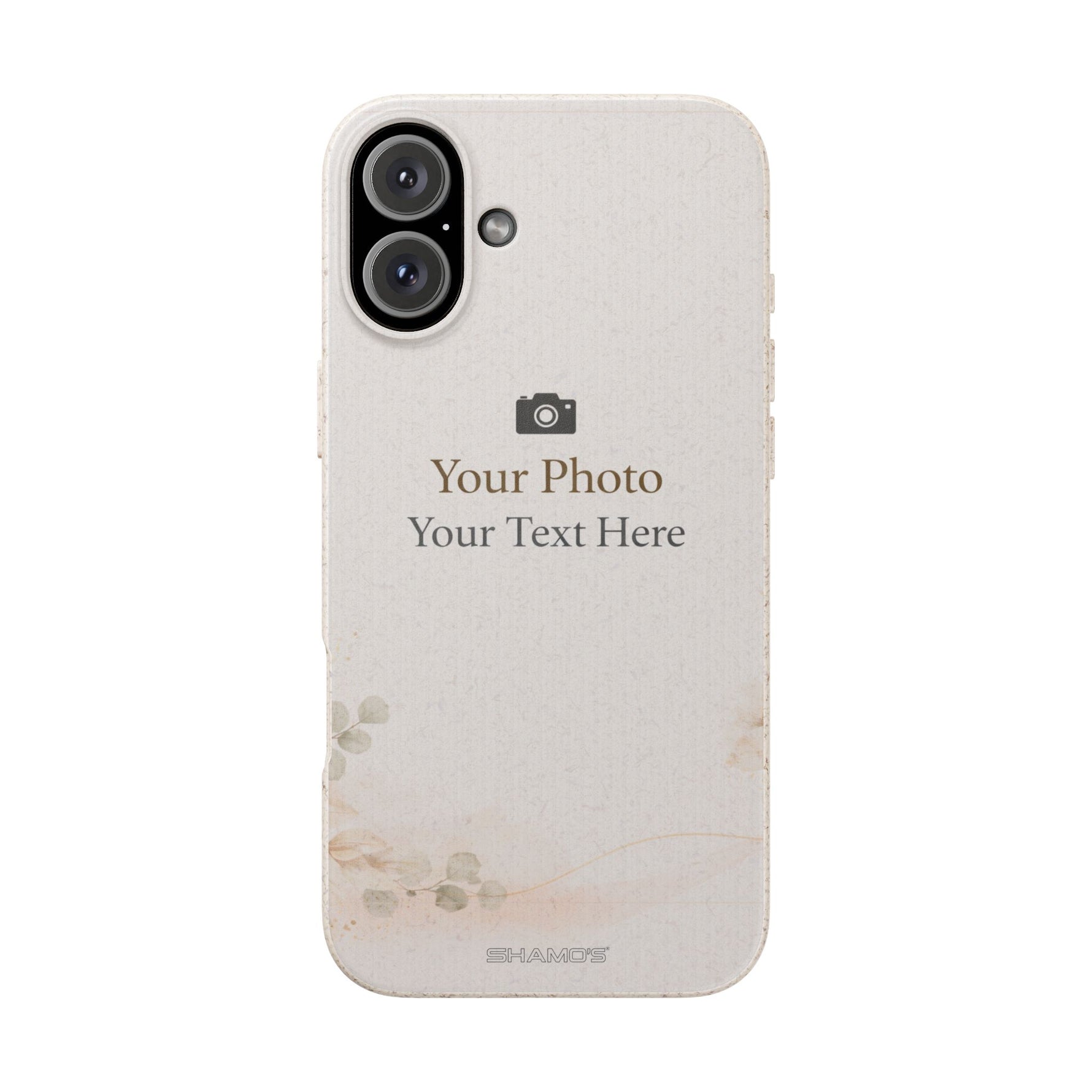 Personalizable Biodegradable Custom Phone Case | Add your own Photo and Text - iPhone 16 Plus - Shamo's