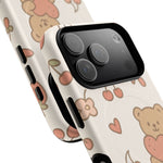 Teddy Berry Cozy Strawberry Pattern iPhone Case with MagSafe