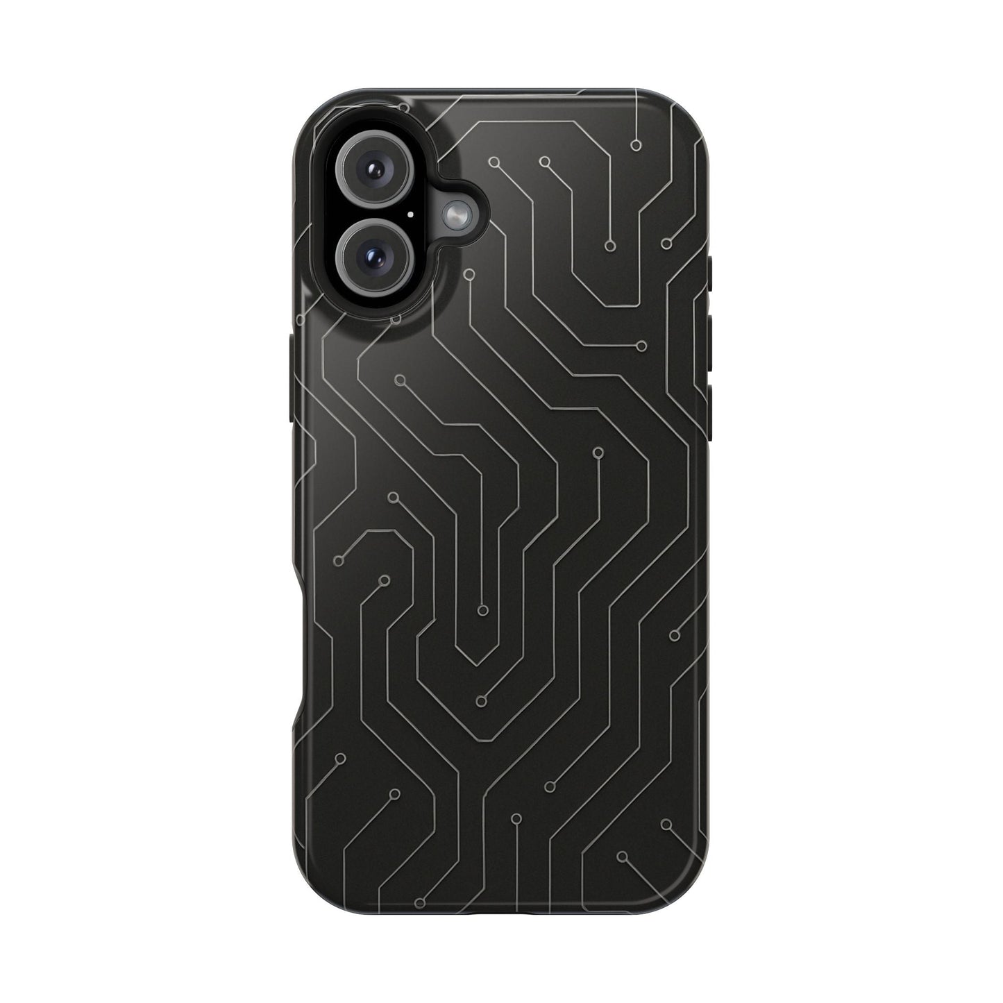 Black Circuit Board Design iPhone Case | MagSafe  Shamo's iPhone 16 Plus / Glossy