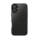 Black Circuit Board Design iPhone Case | MagSafe  Shamo's iPhone 16 Plus / Glossy