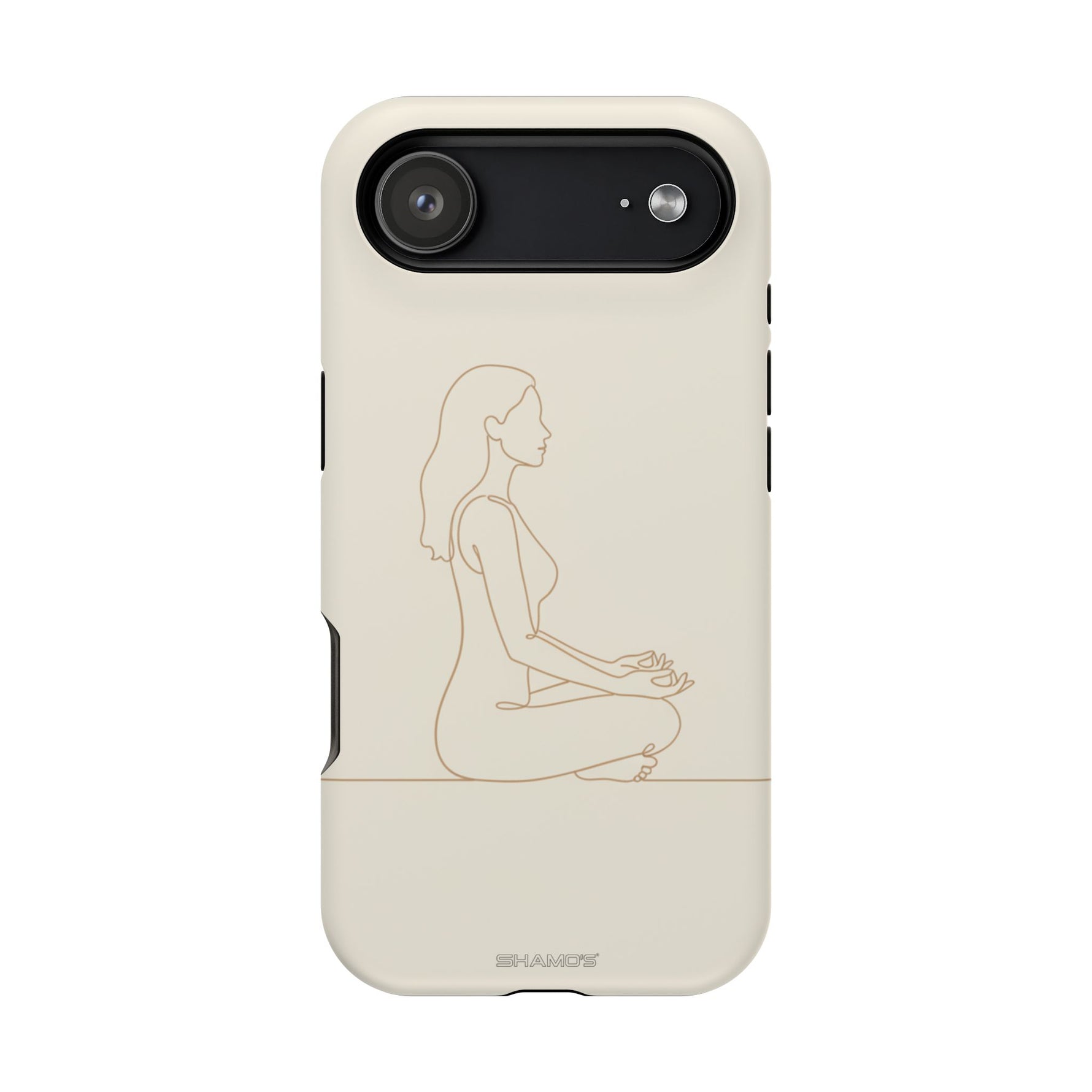 Meditation Line Art Minimalist Magnetic Impact Phone Case, Protective MagSafe iPhone Cover