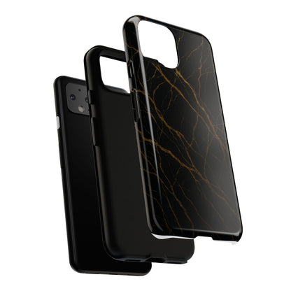 Black Marble Tough iPhone Case