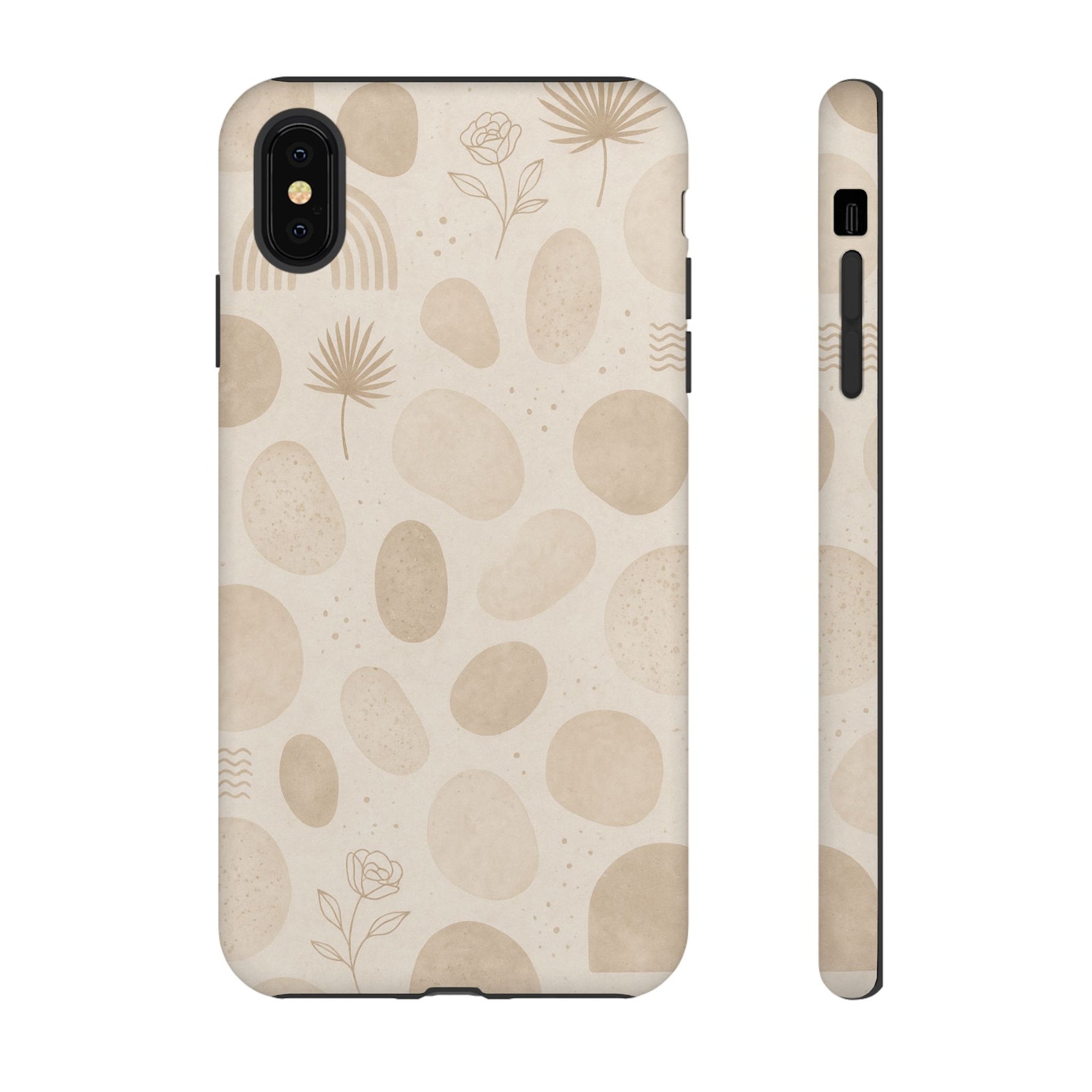 Neutral Pebble Pattern Tough iPhone Case - Shamo's