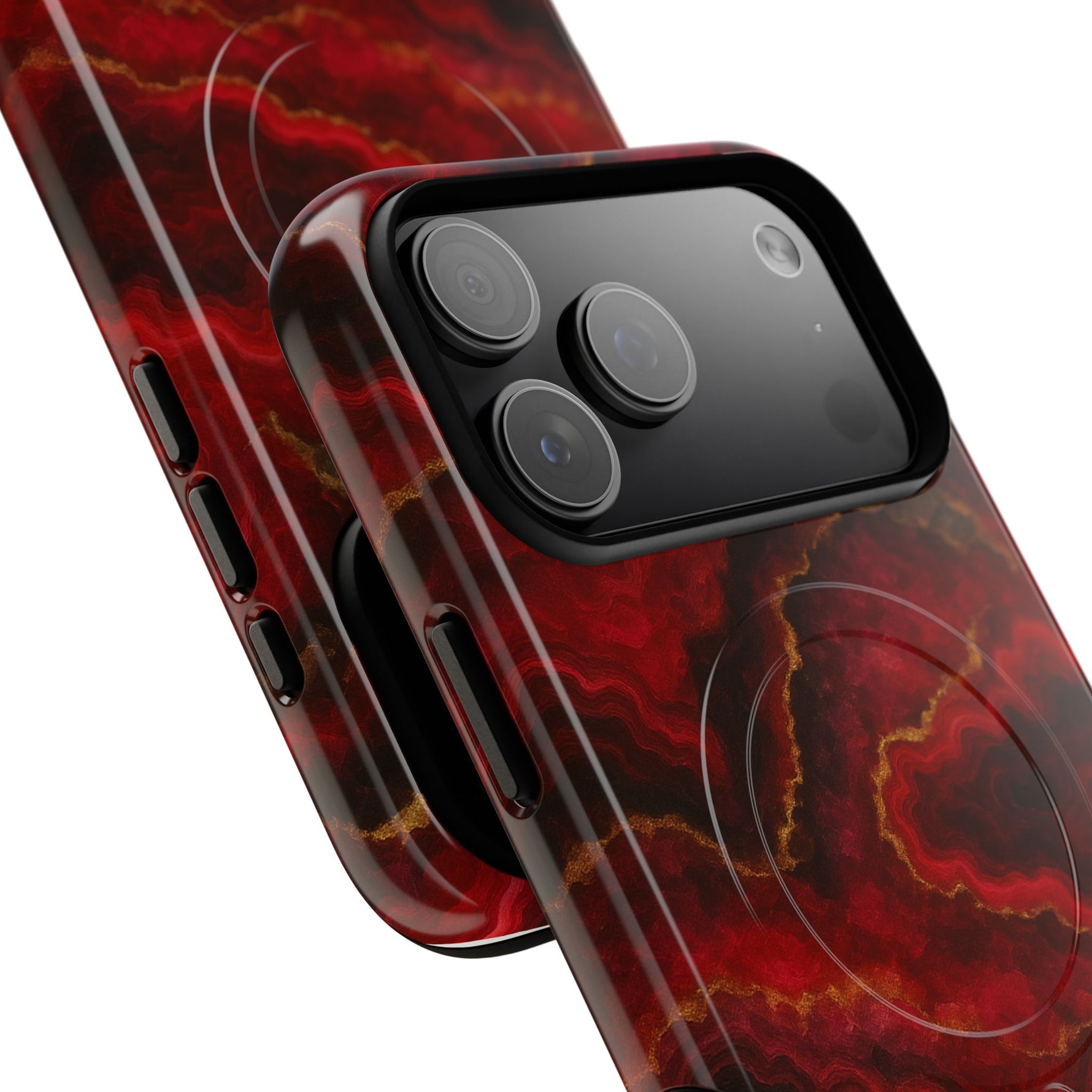 Red Marble iPhone Case with MagSafe - Shamo's