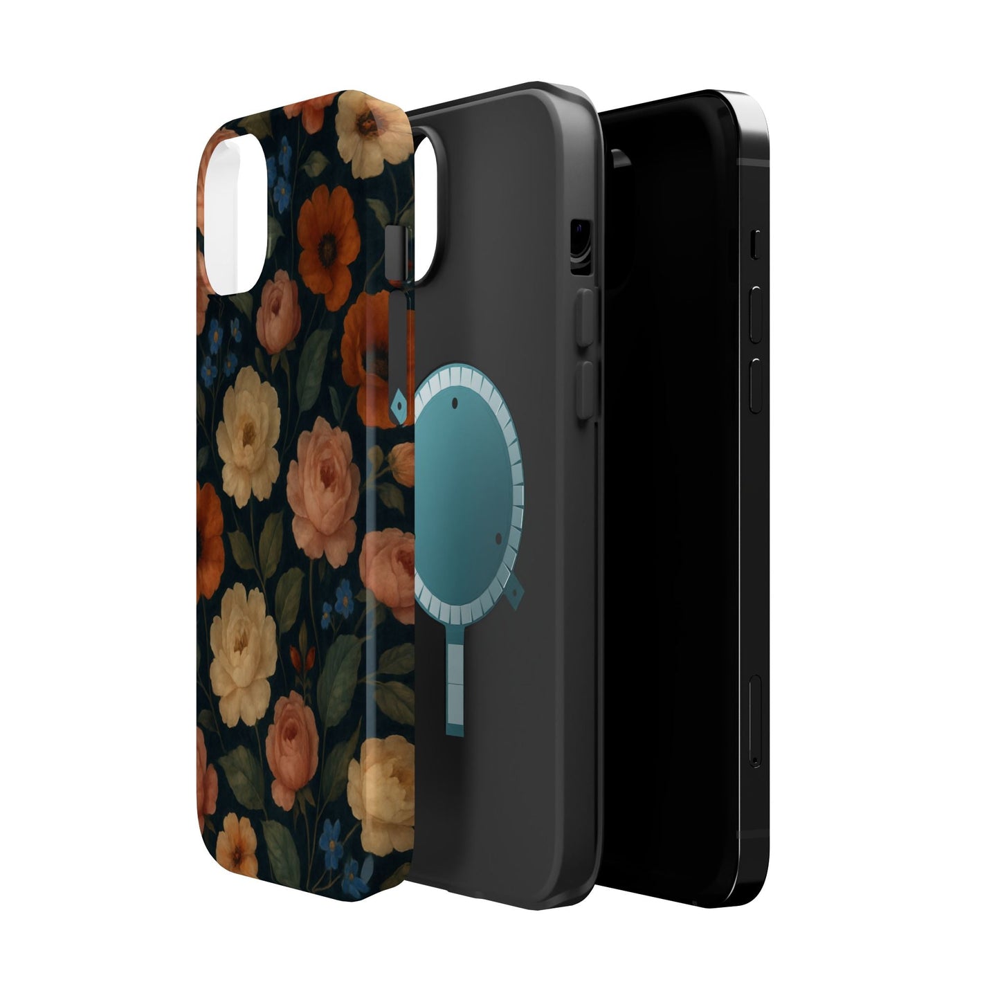 Floral Vintage Rose Magnetic Impact iPhone Case with MagSafe  Shamo's