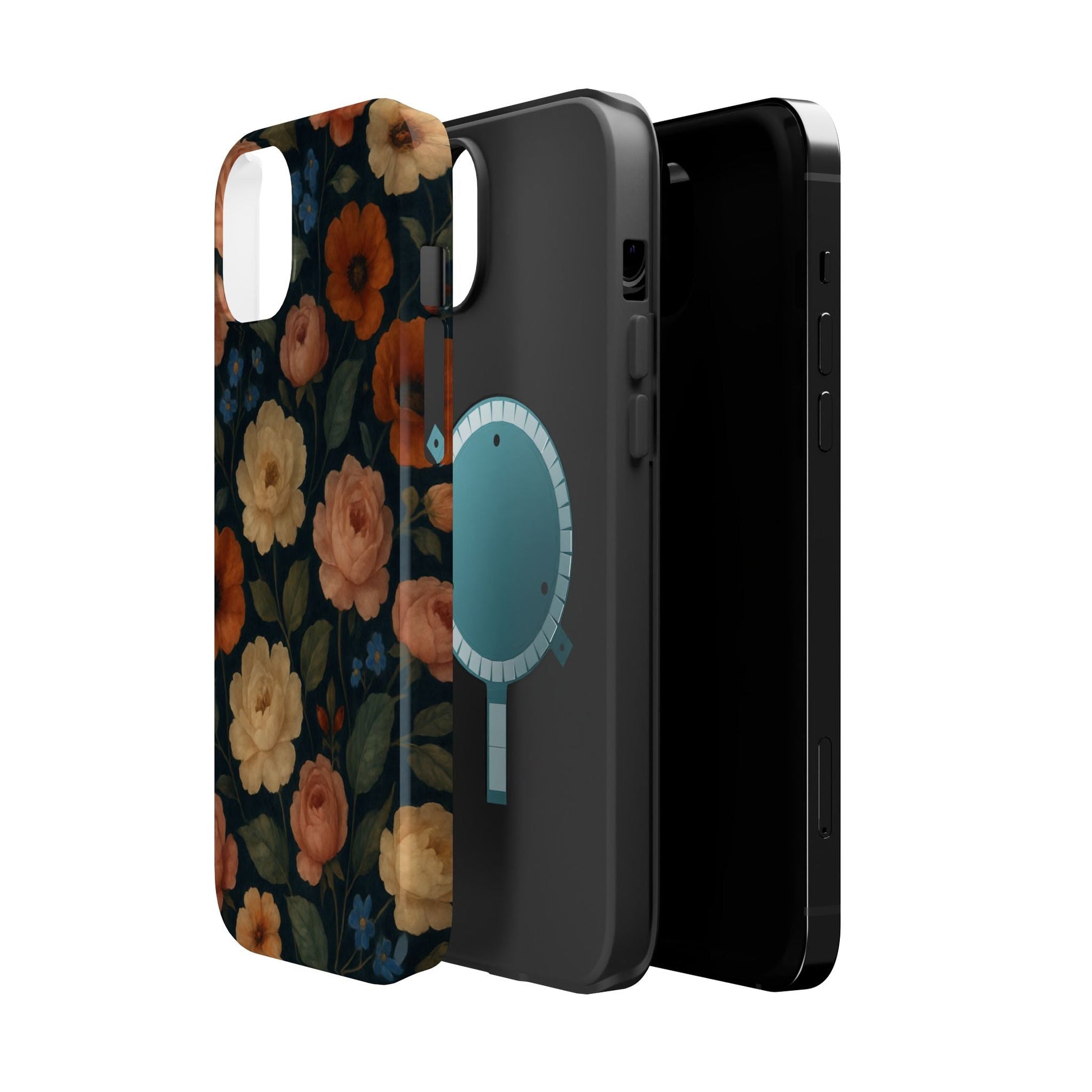 Floral Vintage Rose Magnetic Impact iPhone Case with MagSafe  Shamo's