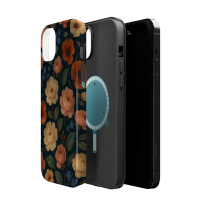Floral Vintage Rose Magnetic Impact iPhone Case with MagSafe  Shamo's
