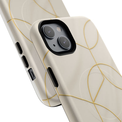 Gold Geometry on Silk Luxury Series iPhone Case with MagSafe