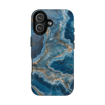 Blue Agate Marble iPhone Case —with MagSafe - Shamo's