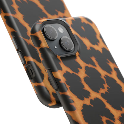 Leopard Print Impact-Resistant iPhone Case with MagSafe compatibility
