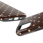 Polka Dot iPhone Case — Brown & Cream MagSafe Protective Cover