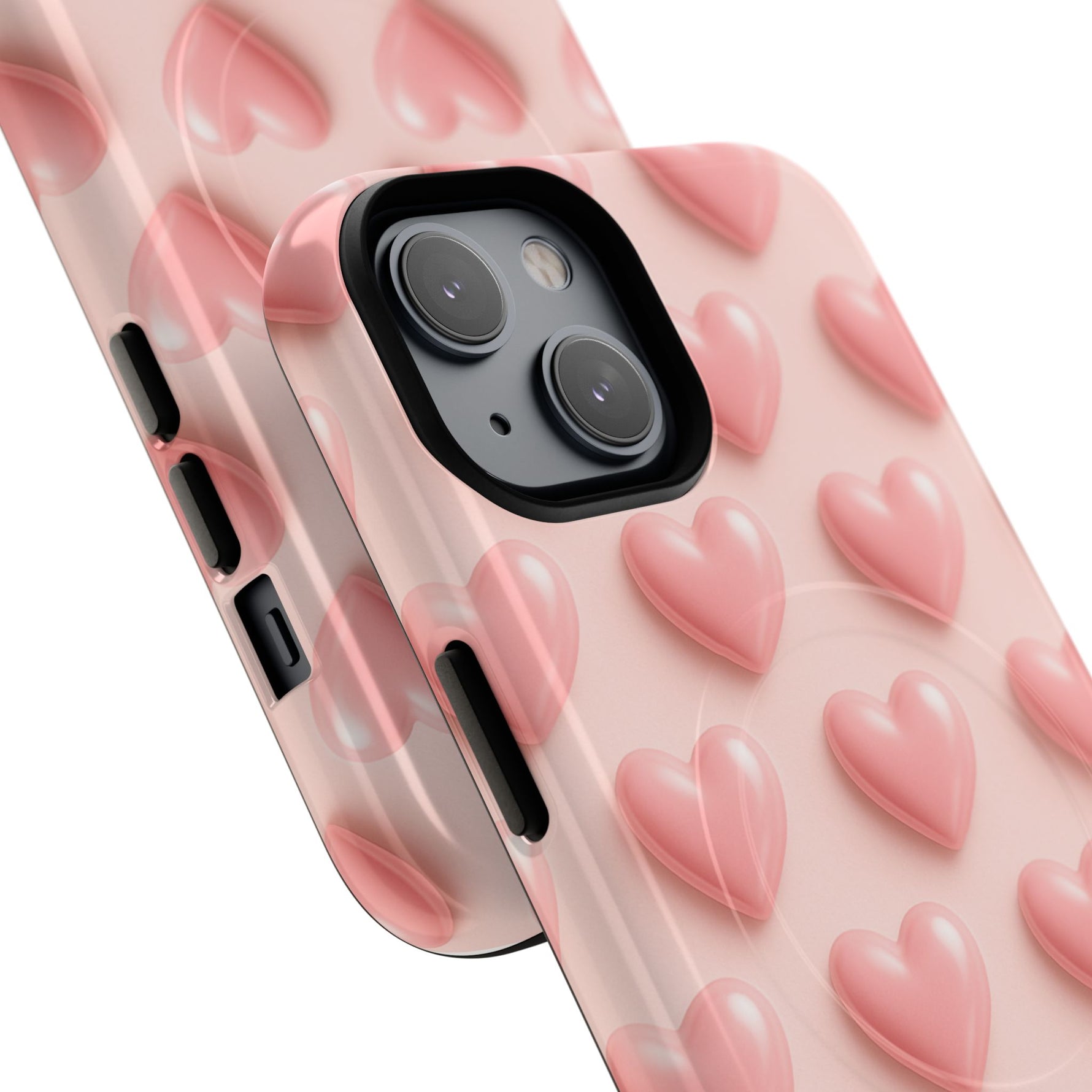 Baby Pink Pearl Hearts 3D iPhone Case | MagSafe - Shamo's