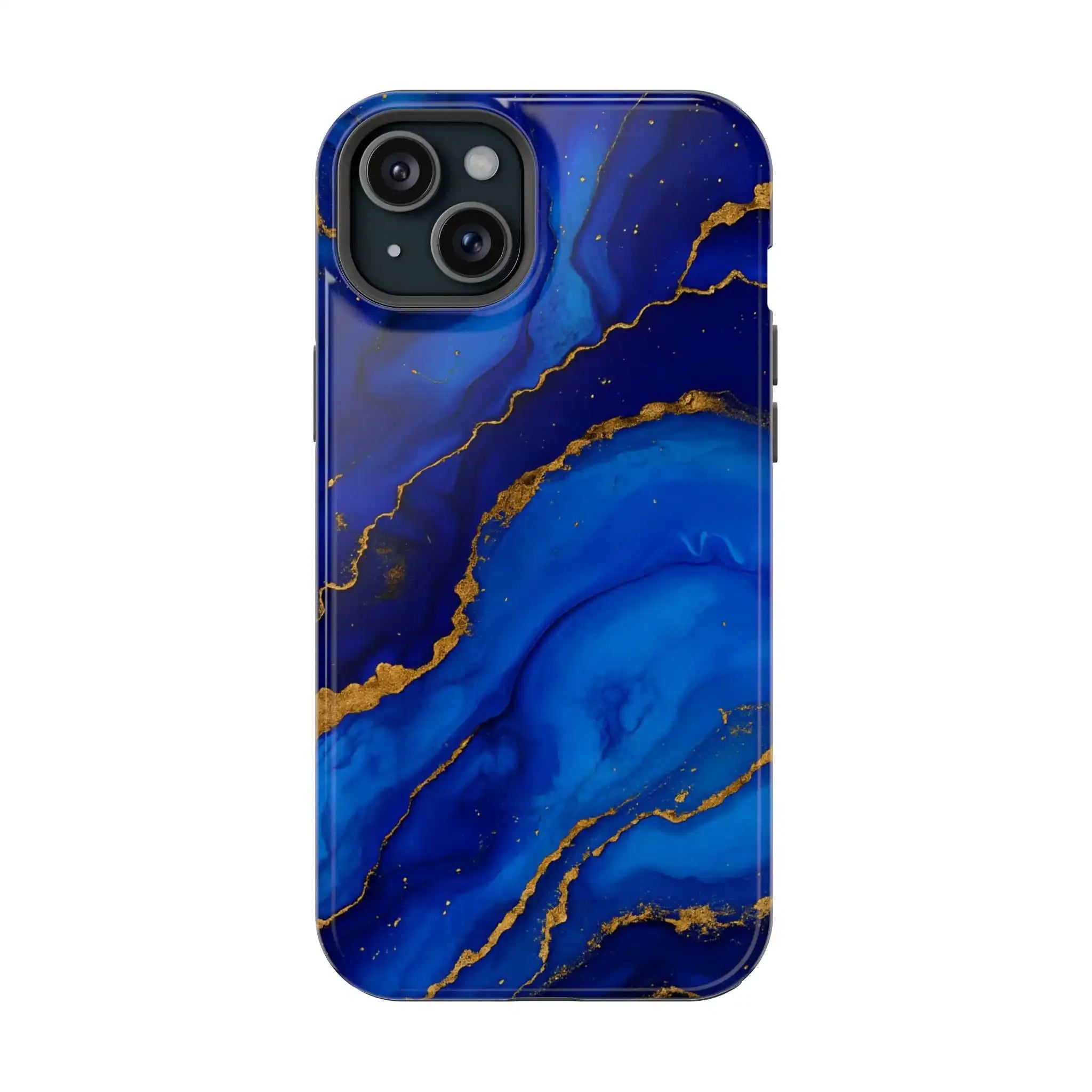 Blue Gold Marble Phone Case  Shamo's iPhone 15 Plus / Glossy / Without gift packaging