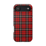 Funda para iPhone resistente a impactos con cuadros escoceses rojos | Compatibilidad con MagSafe