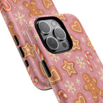 Pink Gingerbread Holiday iPhone Case with MagSafe compatibility - Shamo's