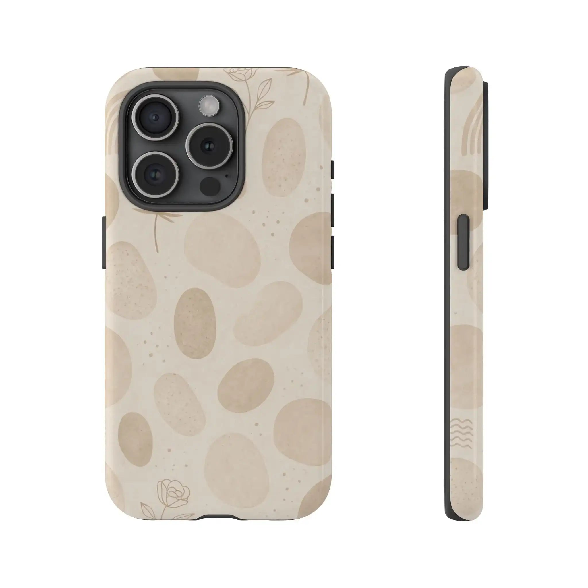 Neutral Pebble Pattern Tough iPhone Case  Shamo's iPhone 15 Pro / Glossy