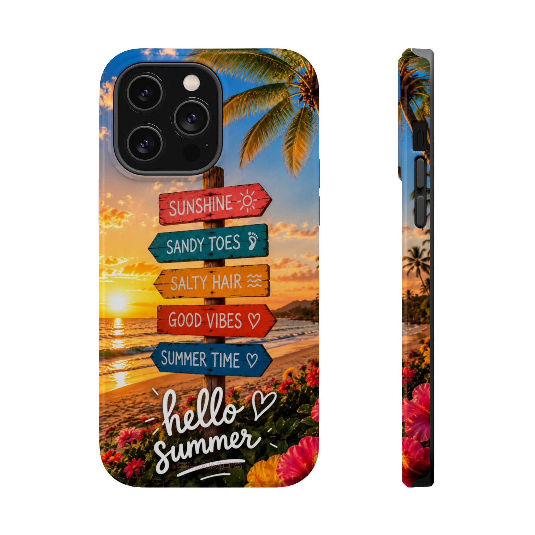 Hello Summer Phone Case — Tropical Beach MagSafe Impact-Resistant Case