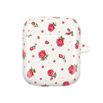 Floral Rose Pattern AirPod Case — Vintage Pink Rose Protective Cover - AirPods Gen 1 / White / Glossy - Shamo's