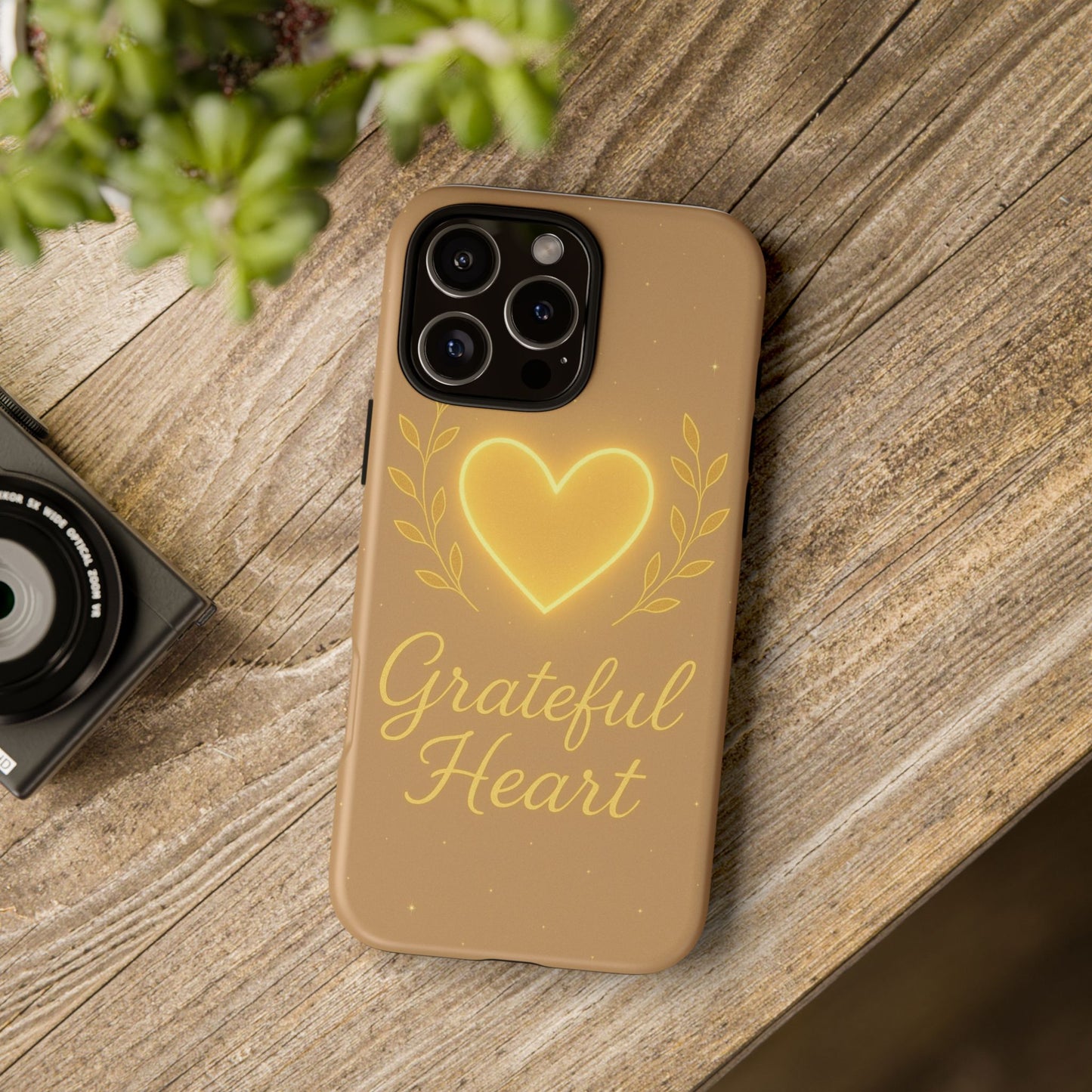 Grateful Heart iPhone Case — Warm Neon Heart
