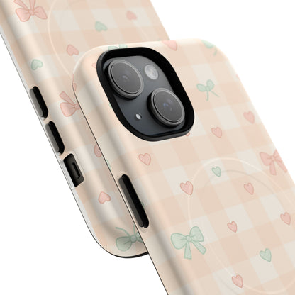 Sweet Pastel Checkered Bows Case for iPhone | MagSafe