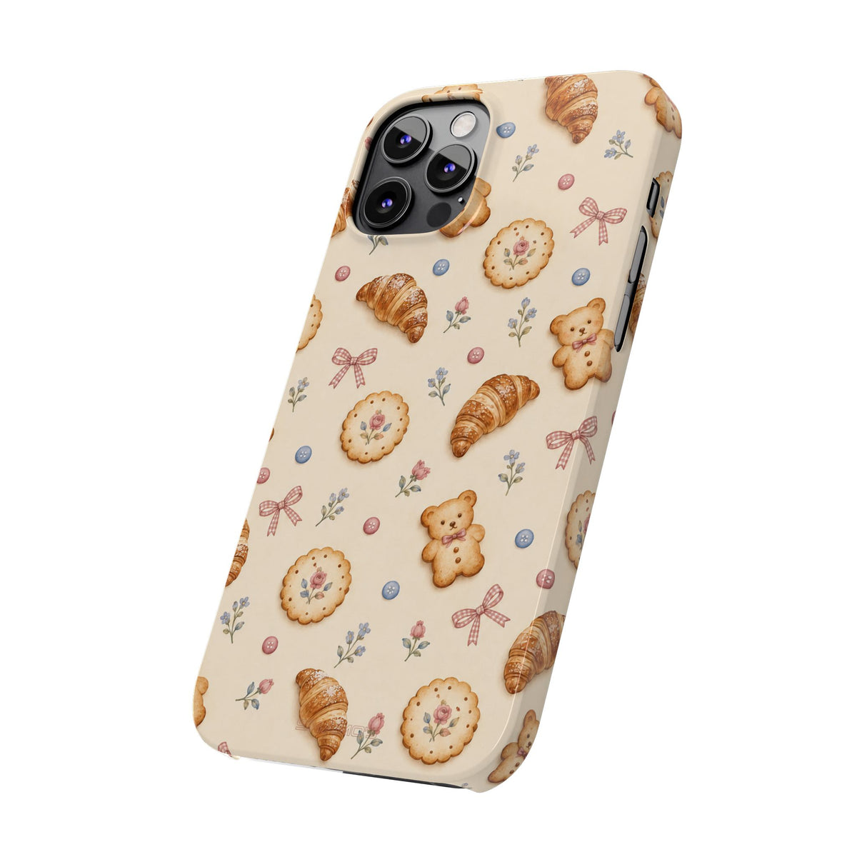 Slanke iPhone-hoes — knus bak- en teddybeerpatroon (recept, hert, knopen)