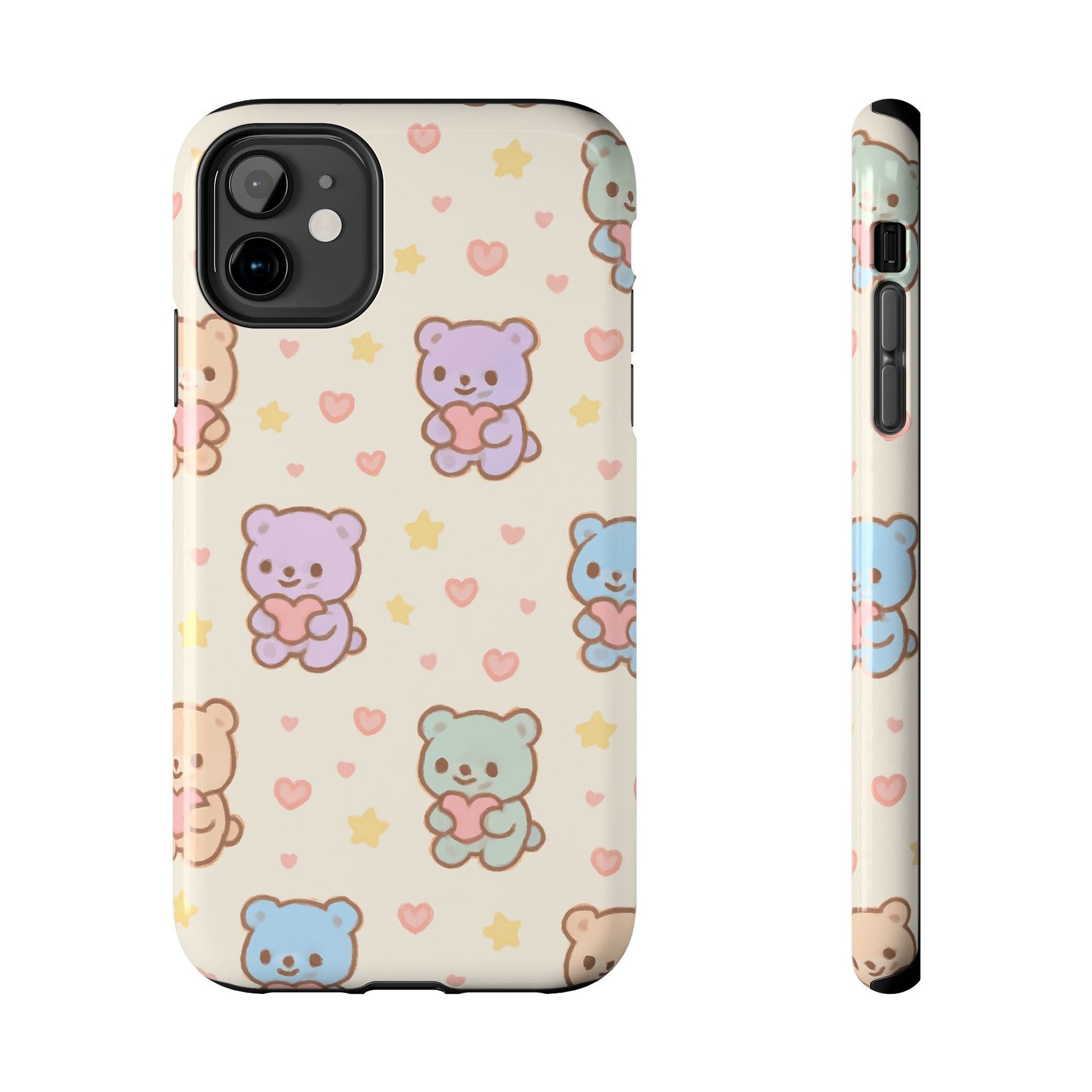 Cute Pastel Bear Impact Phone Case | Heart & Star Kawaii Pattern  Shamo's iPhone 11