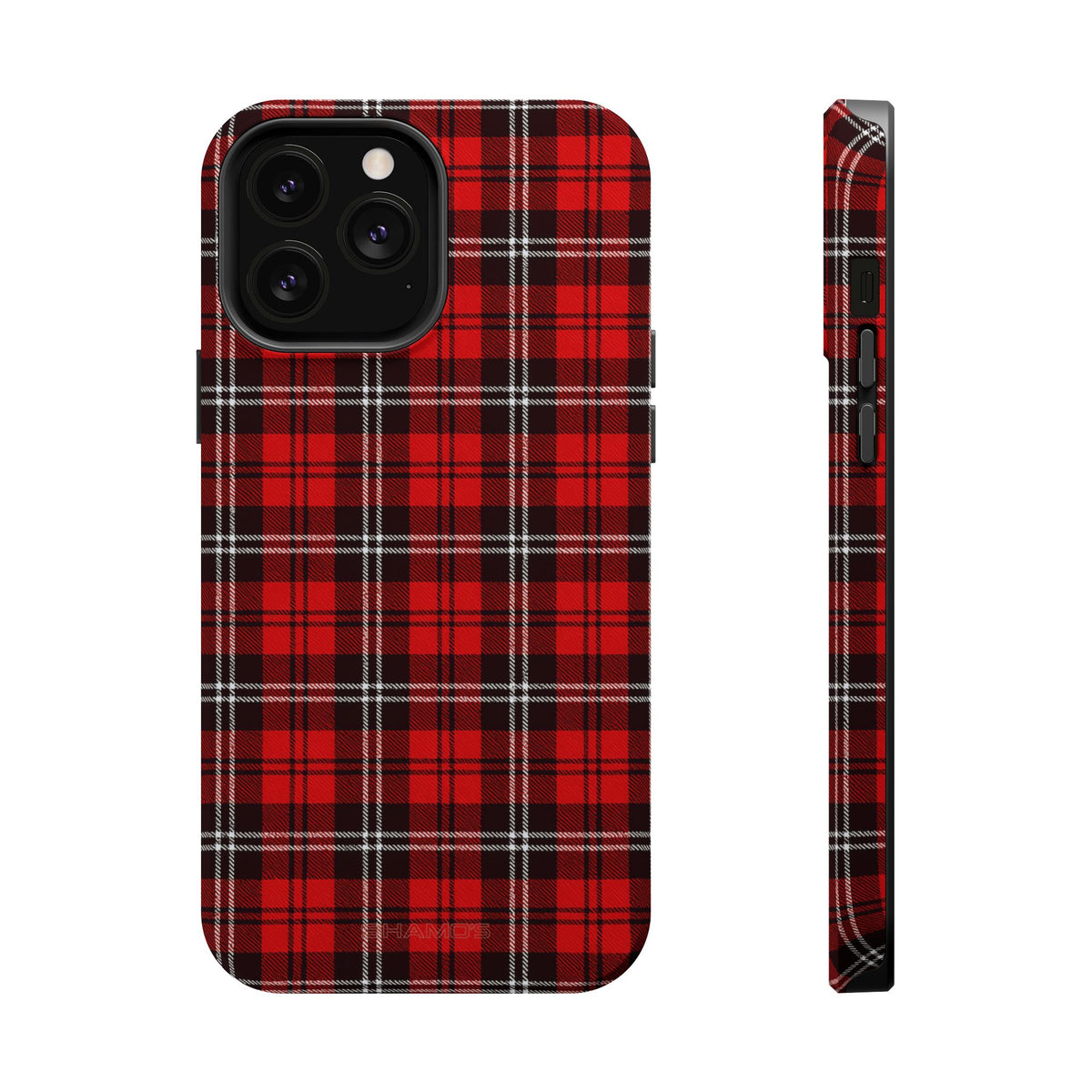 Funda para iPhone resistente a impactos con cuadros escoceses rojos | Compatibilidad con MagSafe