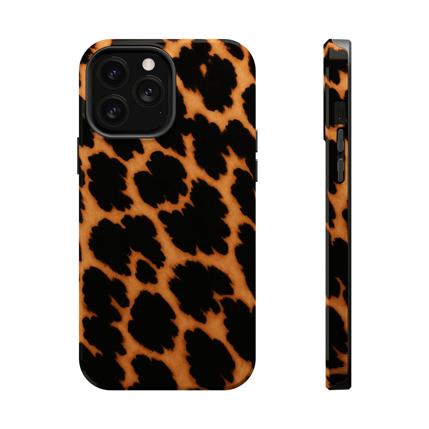 Leopard Print Impact-Resistant iPhone Case with MagSafe compatibility