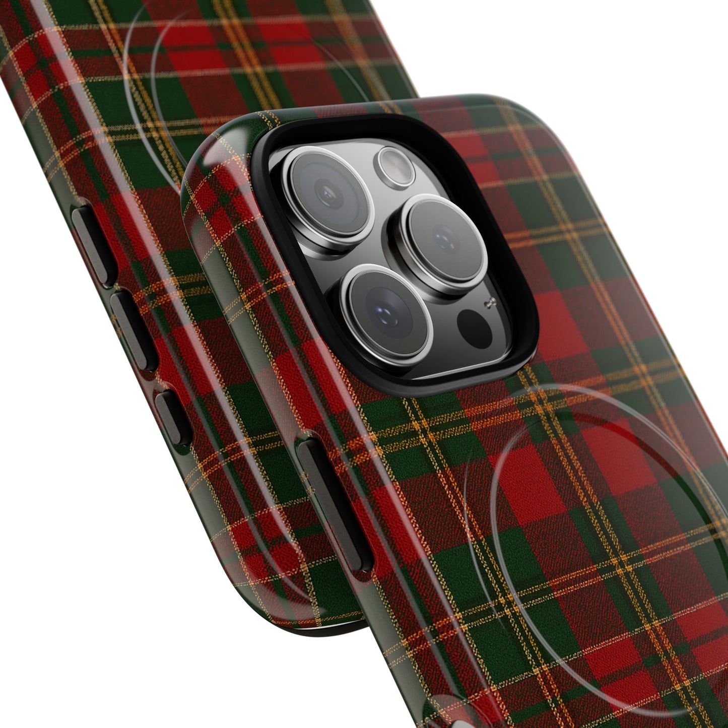 Plaid Holiday iPhone Case — Red & Green Tartan (MagSafe compatible)