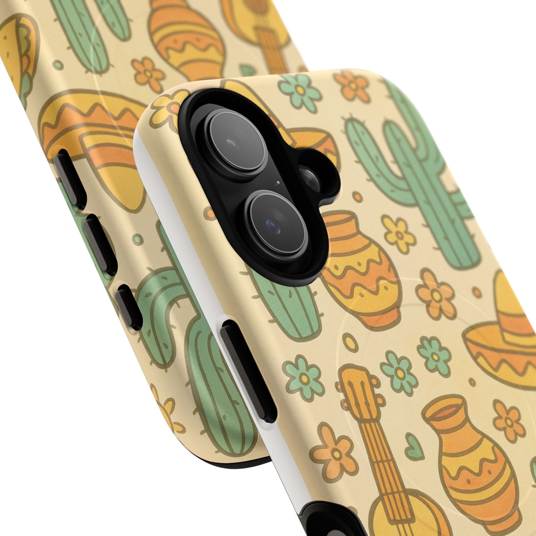 Mexico Hand-Drawn Cactus Pattern iPhone Case – Cute Desert Guitar & Sombrero Design | with MagSafe  Shamo's