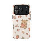 Teddy Berry Cozy Strawberry Pattern iPhone Case with MagSafe - Shamo's