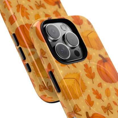Autumn Harvest iPhone Case — Pumpkin & Haystack Fall with MagSafe