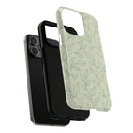 Sage Botanical Leaves Floral iPhone Case | MagSafe - Shamo's
