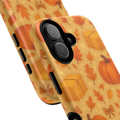 Autumn Harvest iPhone Case — Pumpkin & Haystack Fall with MagSafe