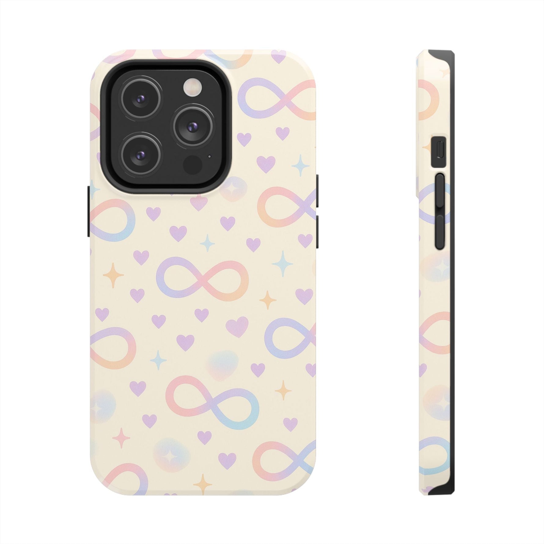 Infinity Pattern Tough Phone Case — Pastel Hearts & Stars  Shamo's iPhone 14 Pro