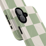 Sage Checkerboard Tough iPhone Case - Compatible with MagSafe - Shamo's
