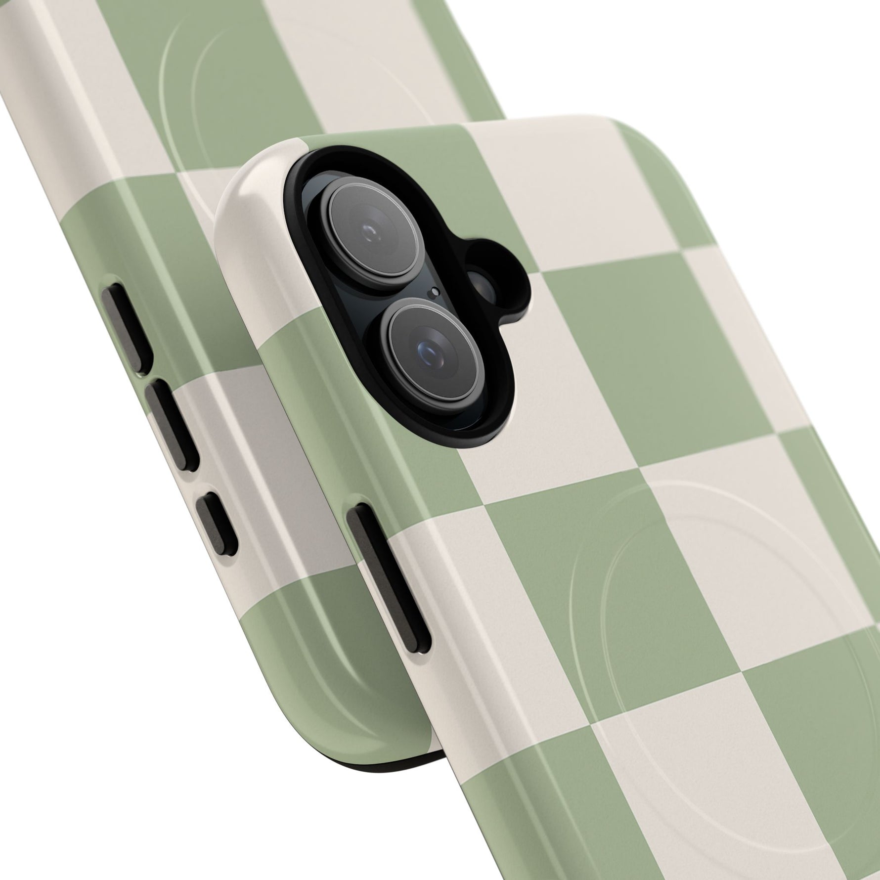 Sage Checkerboard Tough iPhone Case - Compatible with MagSafe - Shamo's