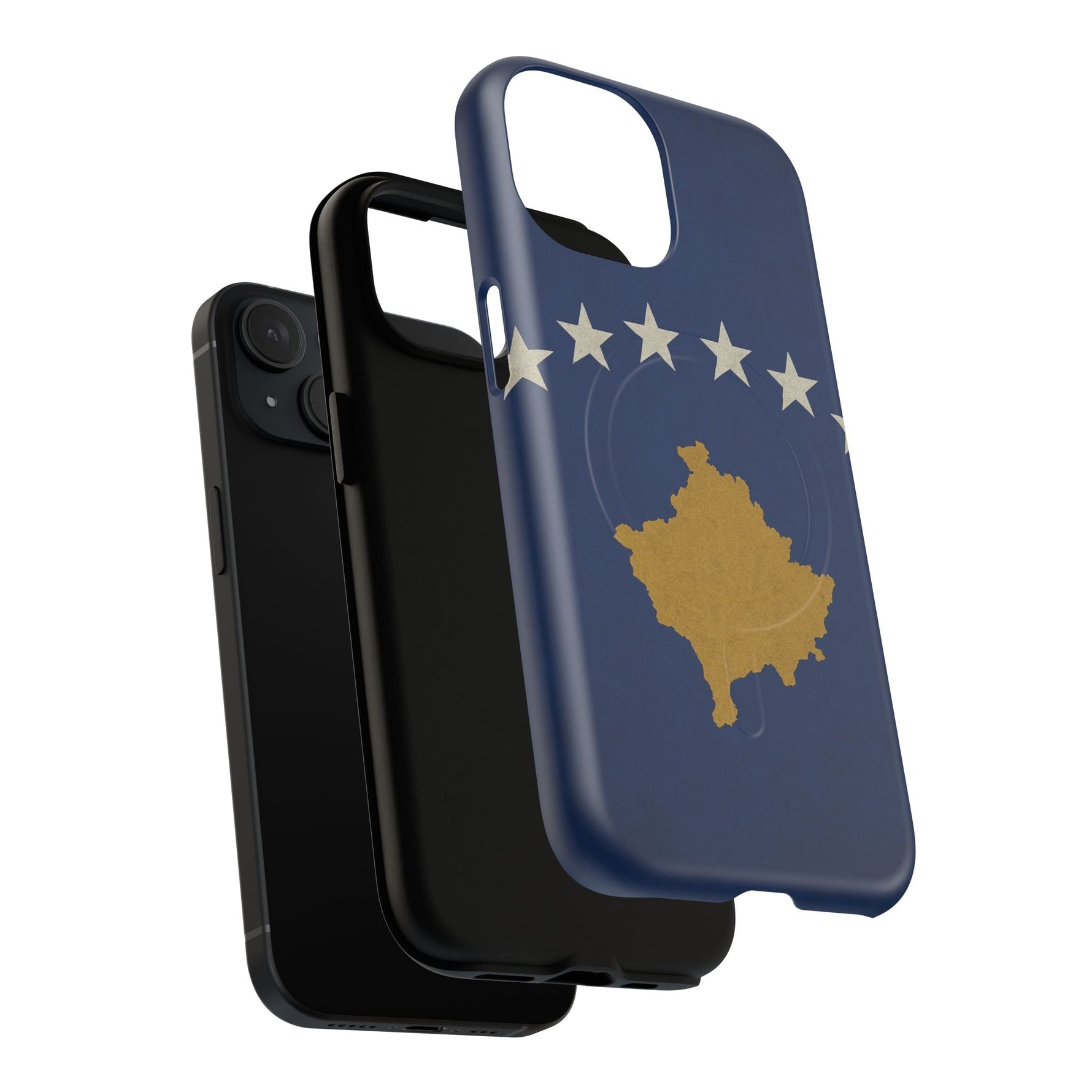Kosovo Flag Tough iPhone Case — Navy Blue Stars & Gold Map (MagSafe compatible)  Shamo's