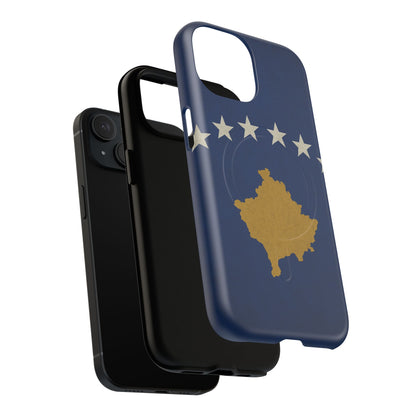 Kosovo Flag Tough iPhone Case — Navy Blue Stars & Gold Map (MagSafe compatible)  Shamo's